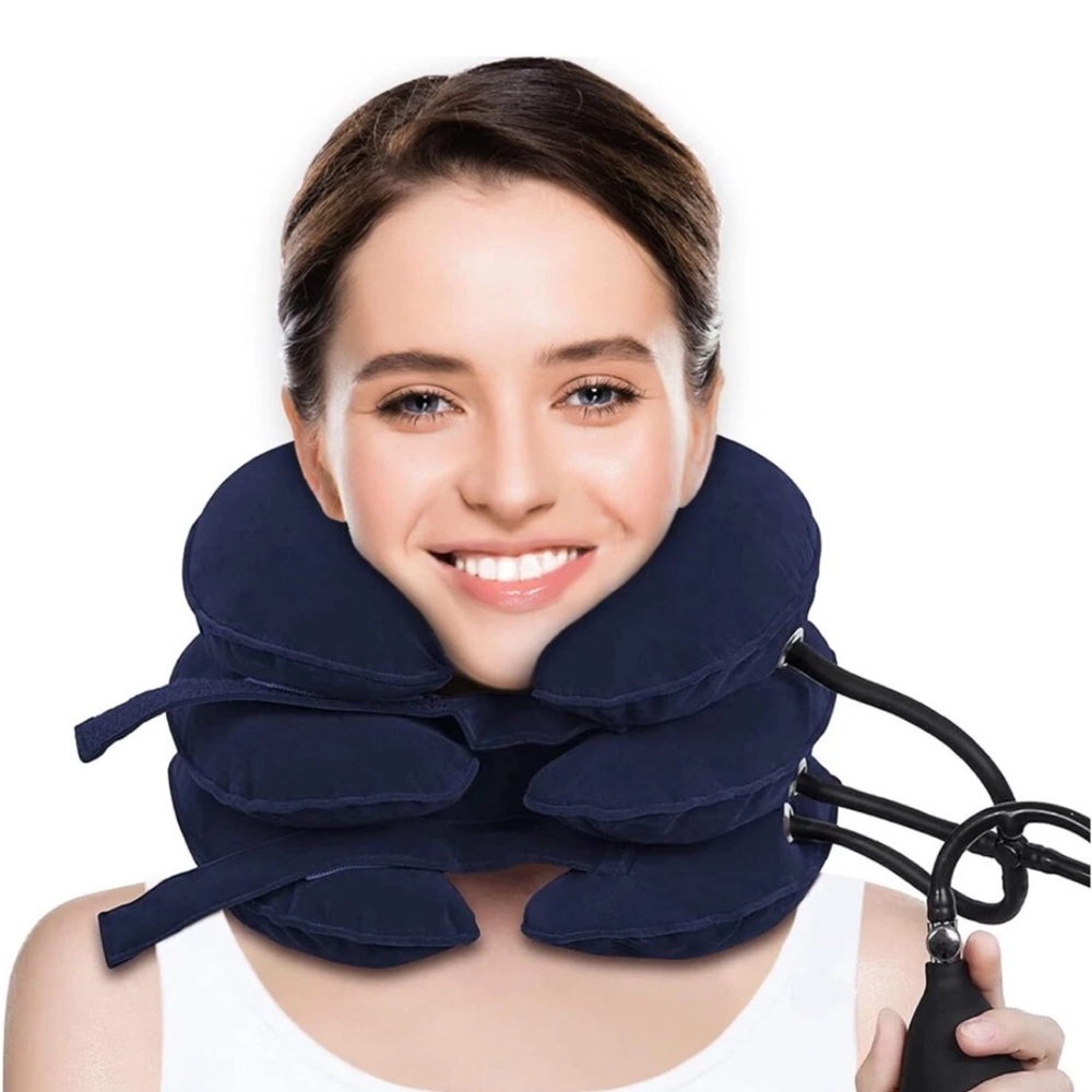Cervical Neck Traction Device for Pain Relief - Inflatable Neck Stretcher Brace